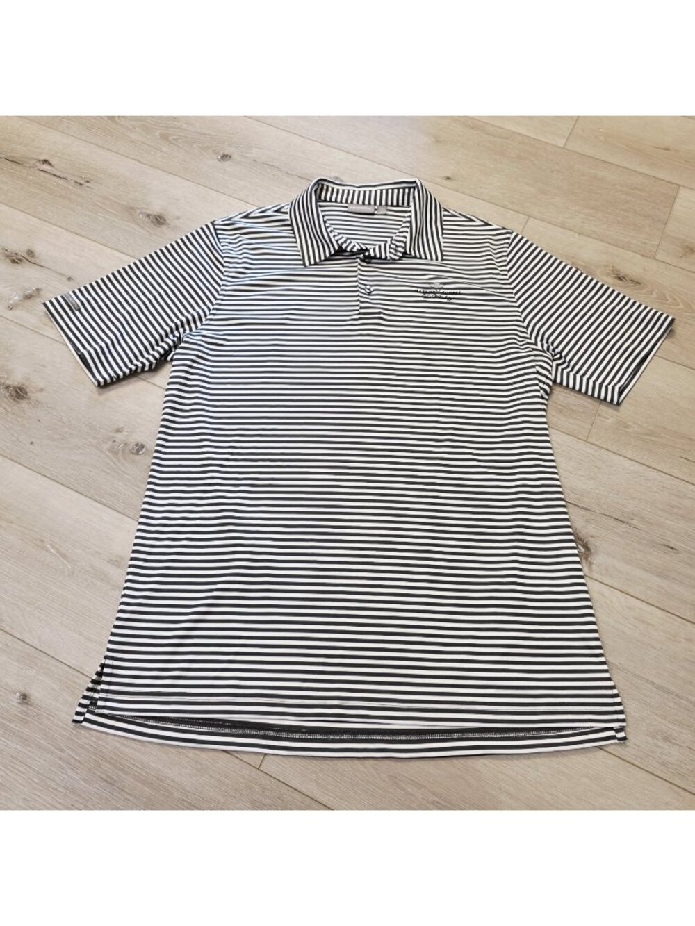 Mens Ashworth Sz L Golf Polo Shirt Harbor Shores Benton Harbor Course Striped